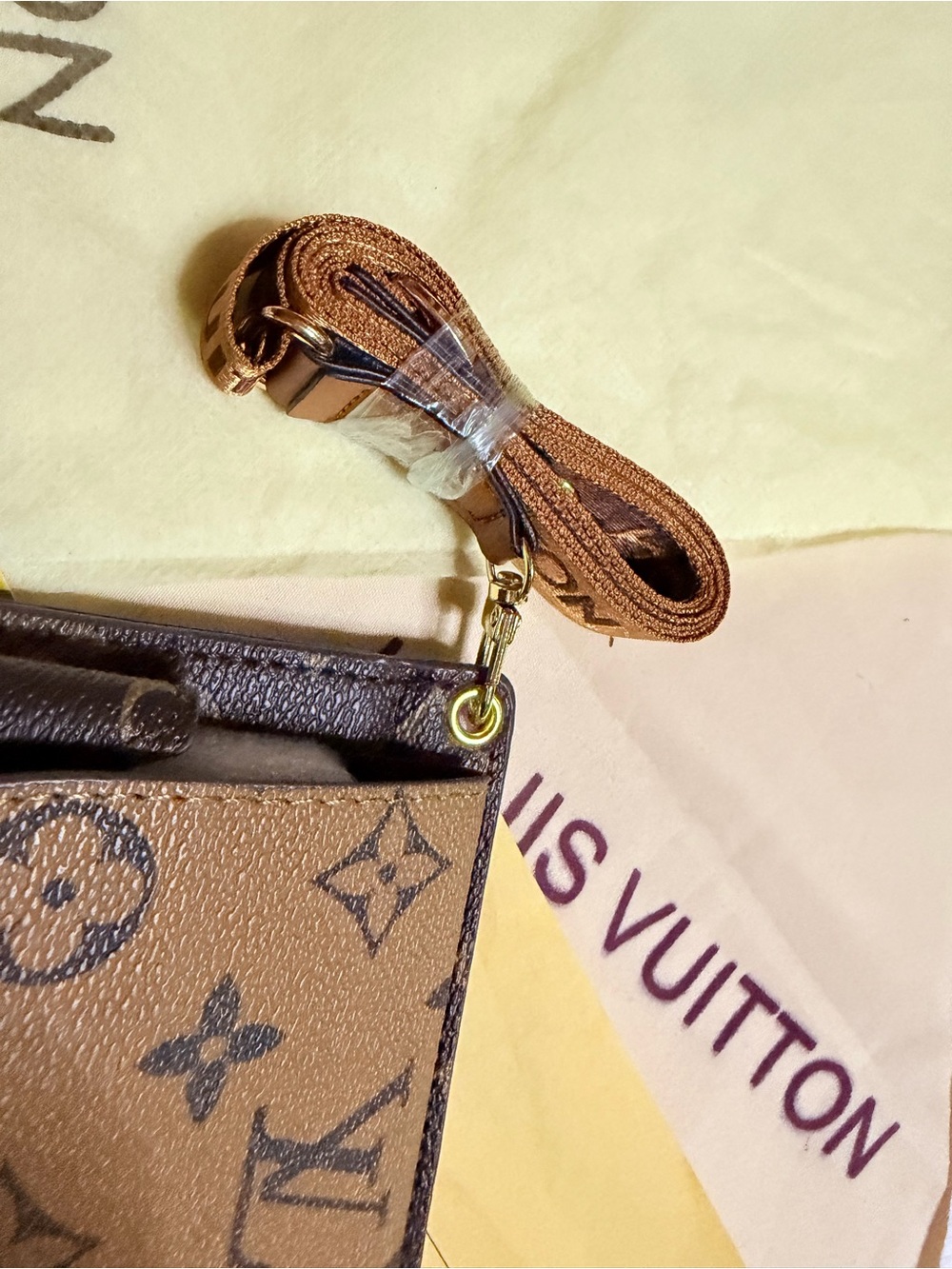 Monogram Canvas Crossbody Phone Bag in Brown - Picture 3 of 6